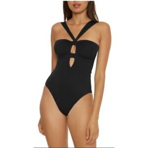 BECCA Black Color Code Rylie Convertible Bandeau One Piece Swimsuit S NWT's 138$